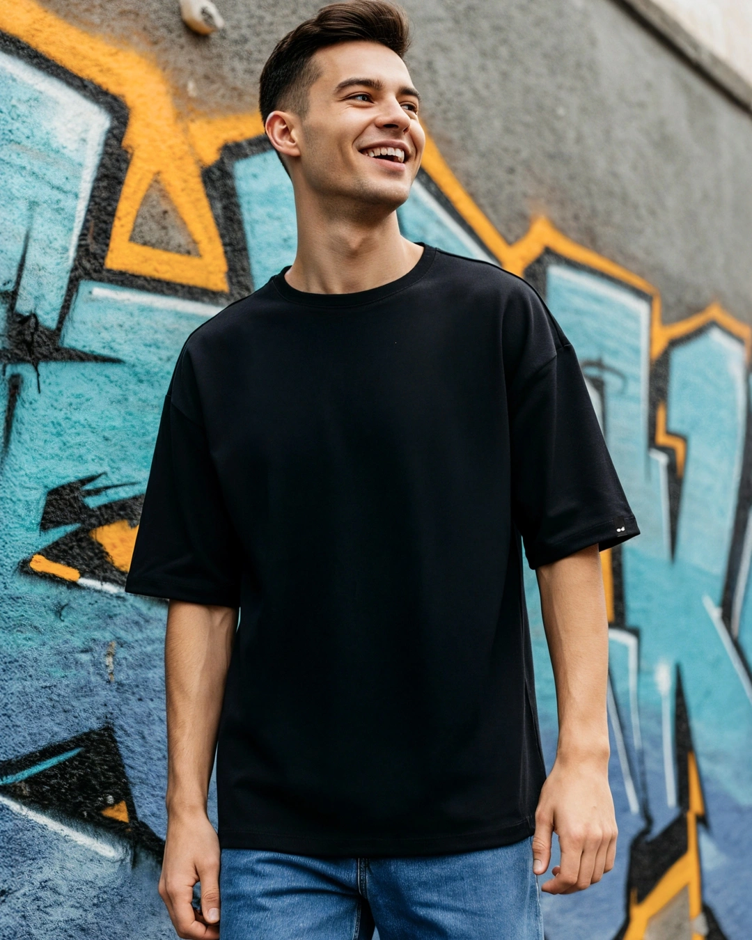 Men Black Tshirt Half Sleeves
