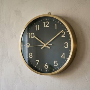 Matte Black and Brass Wall Clock